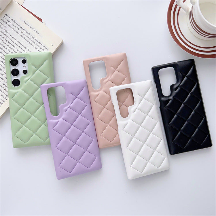 Diamond Plaid Leather Phone Protective Case - Volt Tronix
